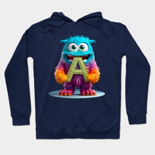 Adorable Kids Monster Alphabet Letter A Funny Back to School Hoodie